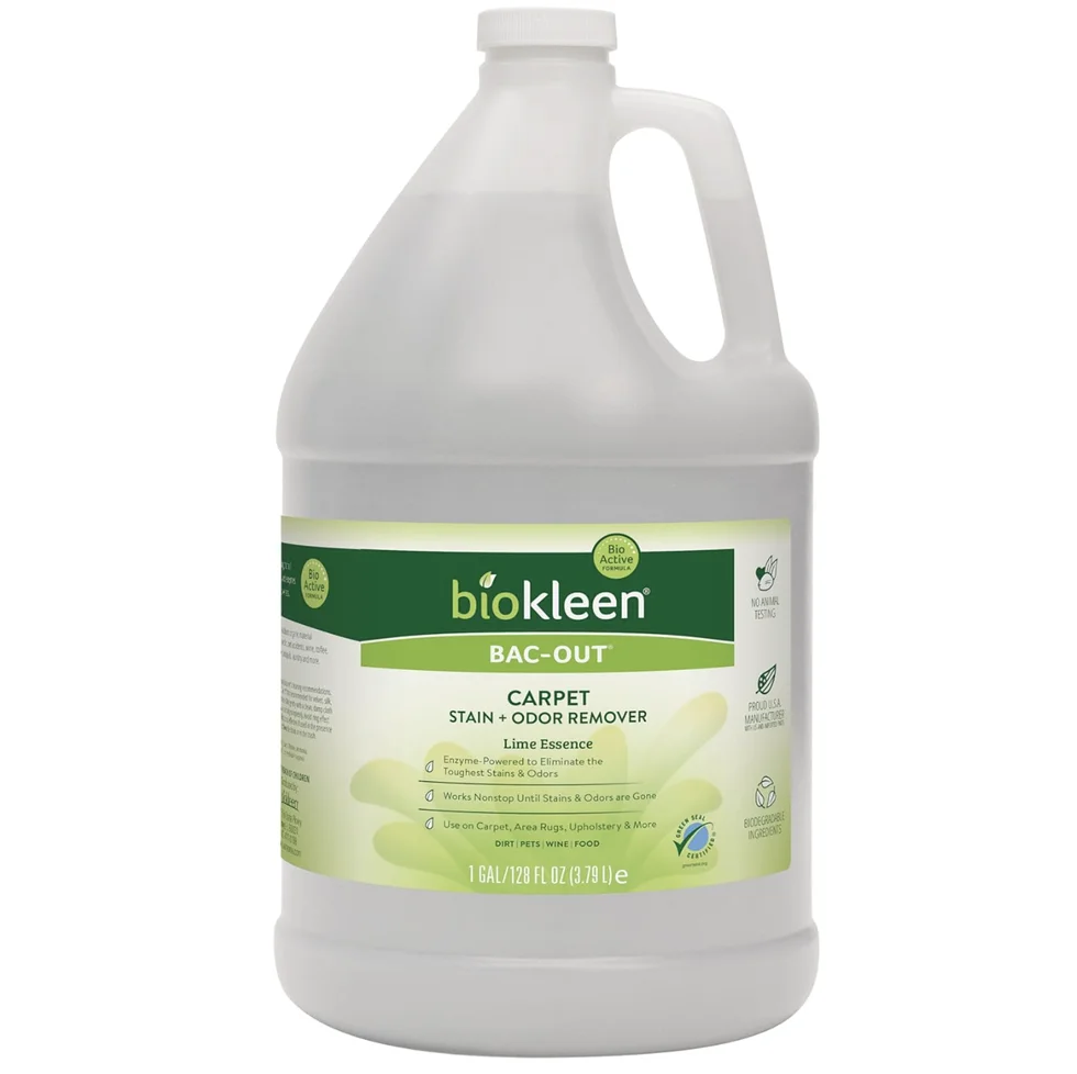 Biokleen Bac-Out Pet Stain Remover - 1 Gallon - Enzymatic, Natural, Destroys Stains & Odors Safely, for Pet Stains on Carpets - Eco-Friendly, Plant-Based