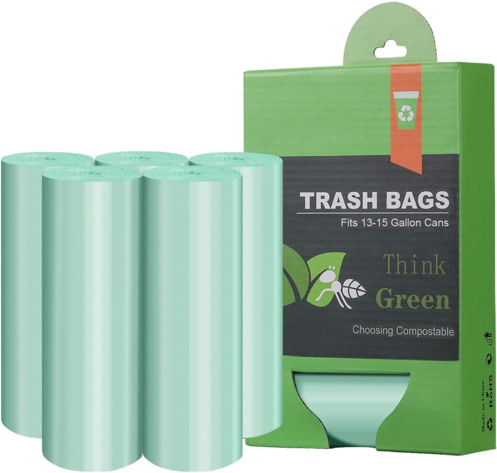 Compostable Trash Garbage bags,AYOTEE 13-15 Gallon Tall Kitchen Trash Bags, Heavy Duty Unscented